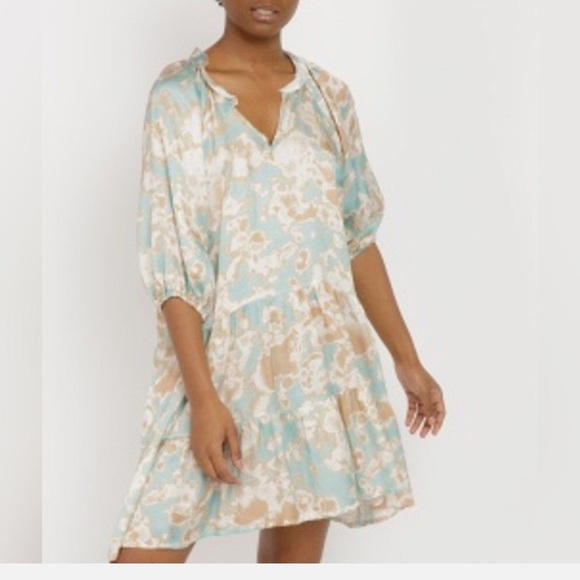 Sofia Sean Dress Italian Handmade Mint Tie Dye Tunic Dress OS - Picture 1 of 10